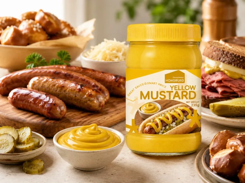 Salsa clásica de mostaza amarilla rica