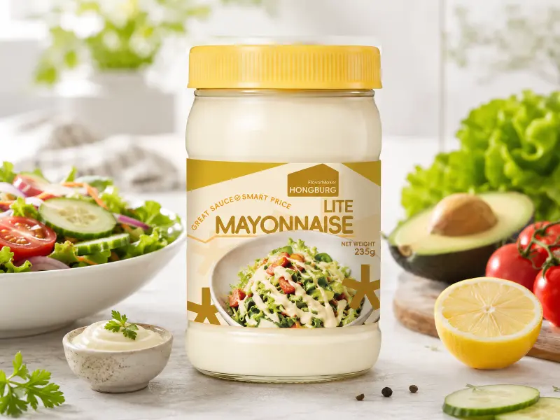 Mayonesa Lite En Botella De Vidrio
