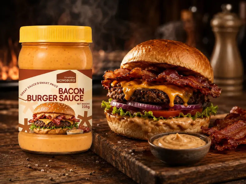 Salsa de hamburguesa rica en tocino y ahumado