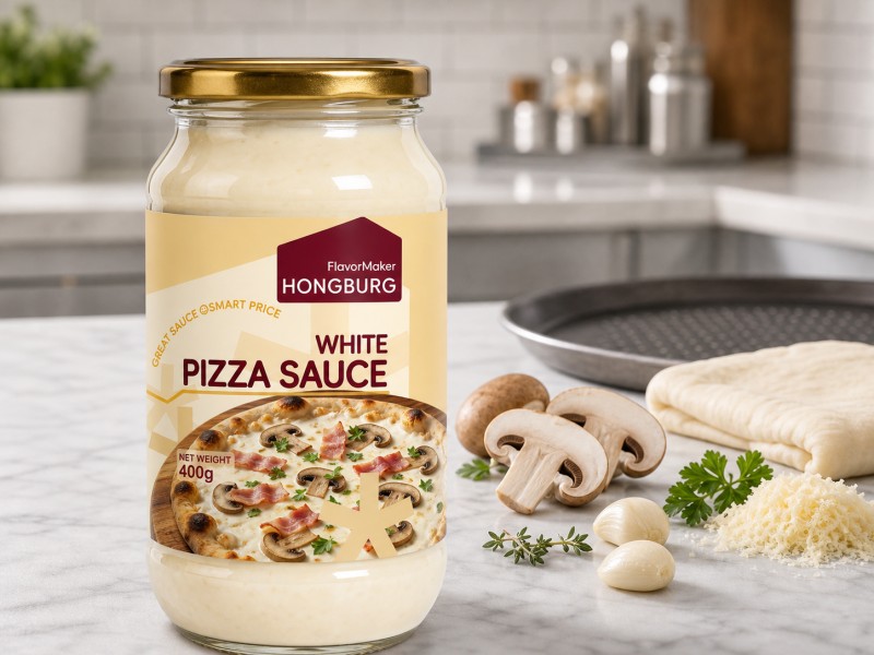 Salsa de pizza blanca, cremosa y suave