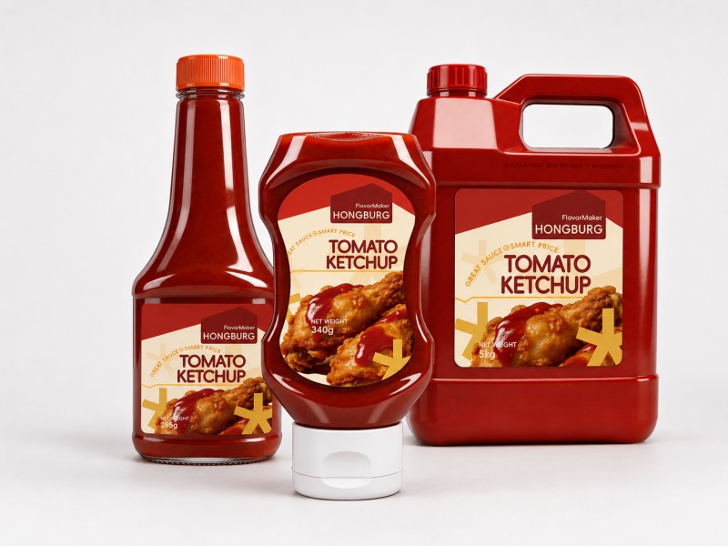 Botella exprimible de salsa de tomate
