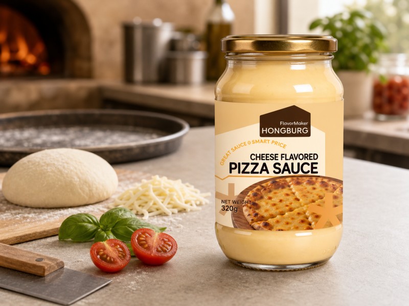 Salsa espesa y cremosa para pizza con sabor a queso