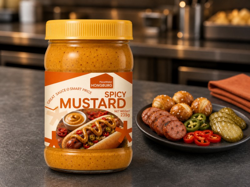 Salsa de mostaza picante, espesa y sabrosa