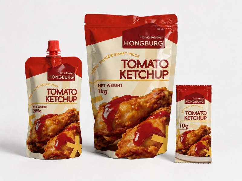 Ketchup de tomate en bolsita