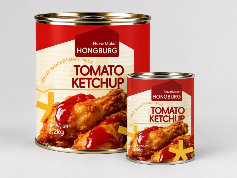 Ketchup de tomate en lata